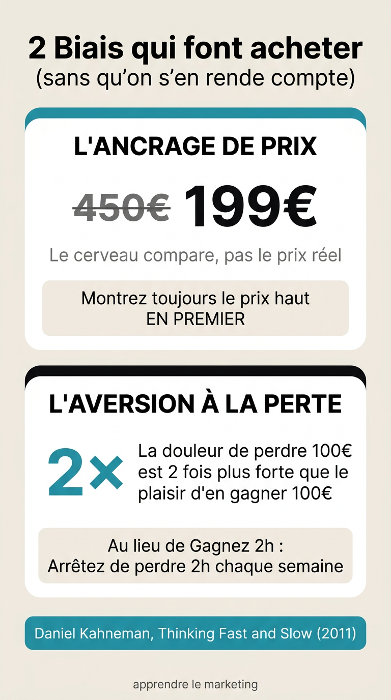 Comparaison ancrage de prix et aversion à la perte en marketing : comment les biais cognitifs déclenchent l'achat